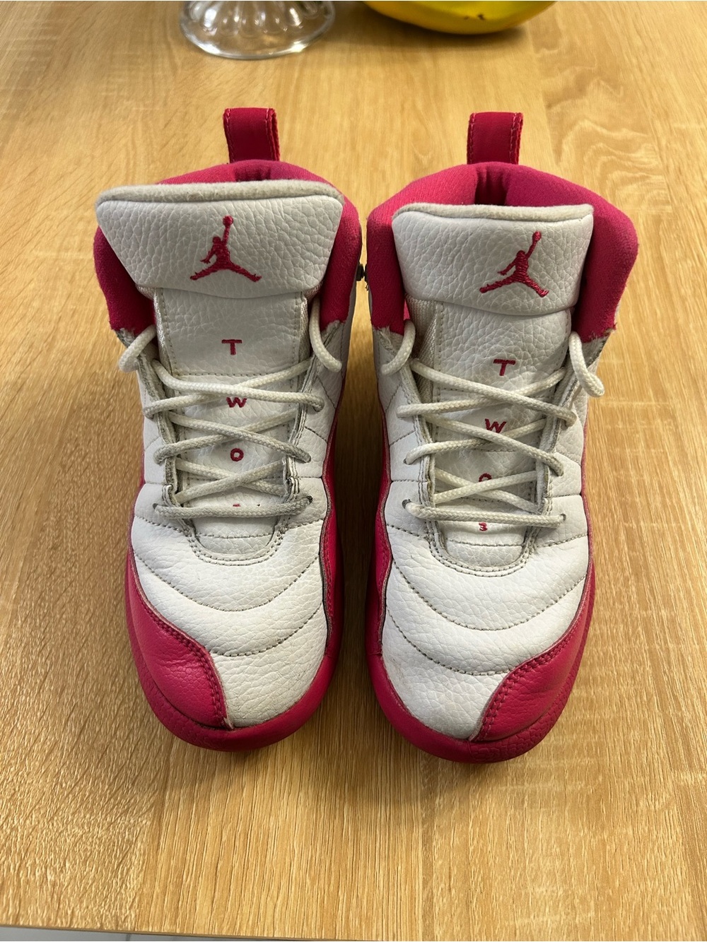 Jordan Retro 12 Kids White & Pink Sneakers